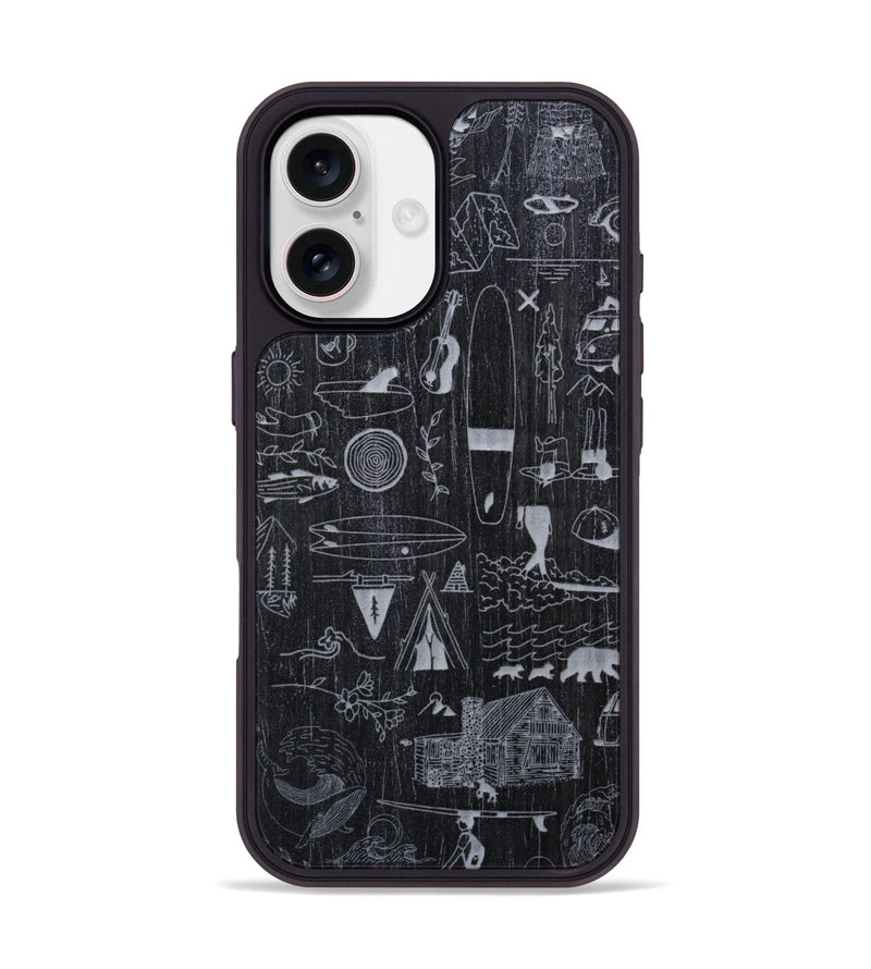 iPhone 17 Wood Phone Case - Collage - Ebony (Curated)