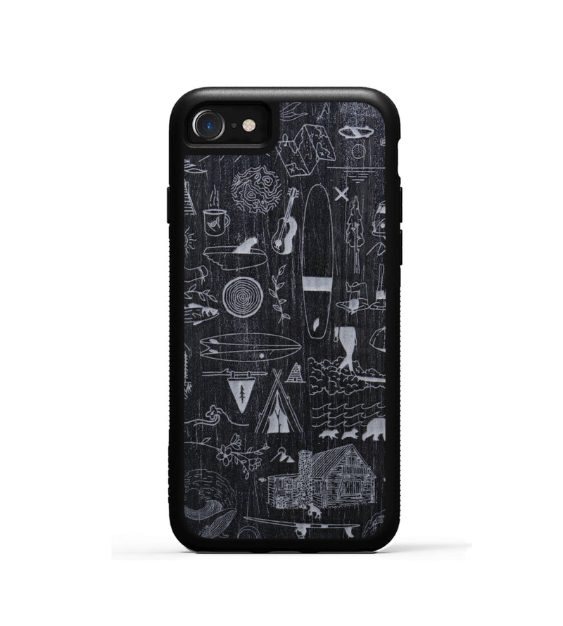 iPhone SE Wood Phone Case - Collage - Ebony (Curated)