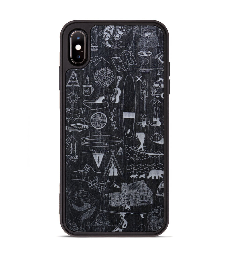 iPhone Xs Max Wood Phone Case - Collage - Ebony (Curated)