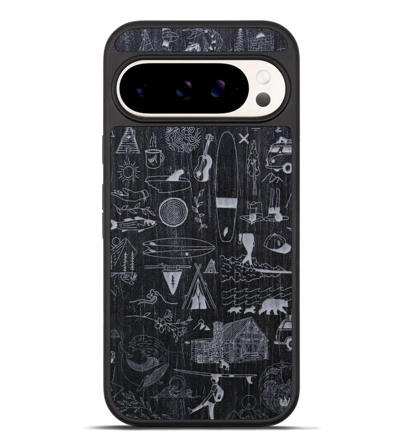 Pixel 9 Pro XL Wood Phone Case - Collage - Ebony (Curated)