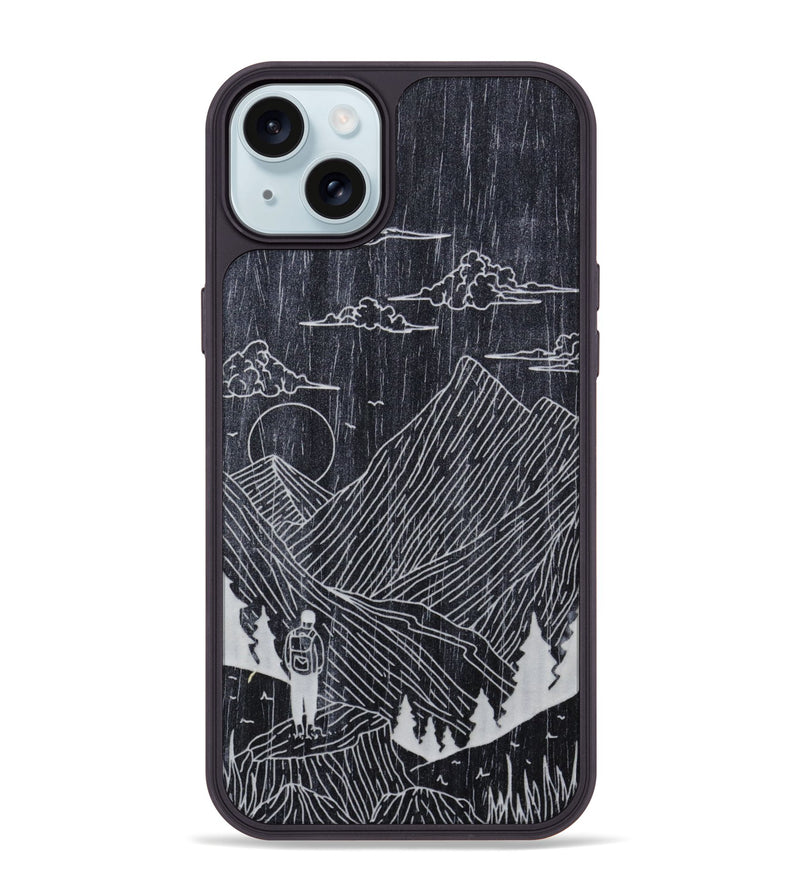 iPhone 15 Plus Wood Phone Case - Roaming - Ebony (Curated)