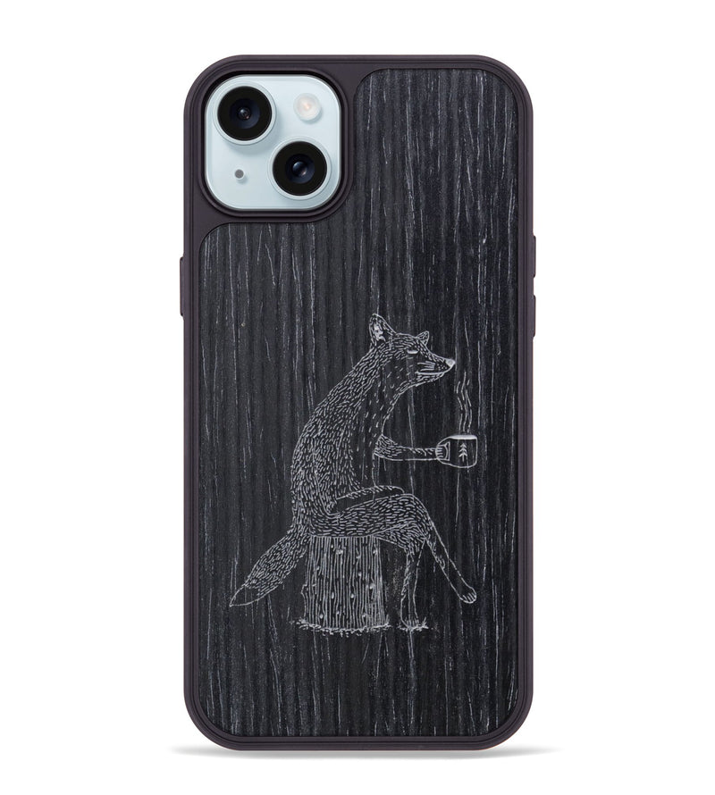 iPhone 15 Plus Wood Phone Case - Fox - Ebony (Curated)