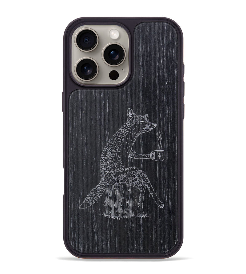iPhone 16 Pro Max Wood Phone Case - Fox - Ebony (Curated)