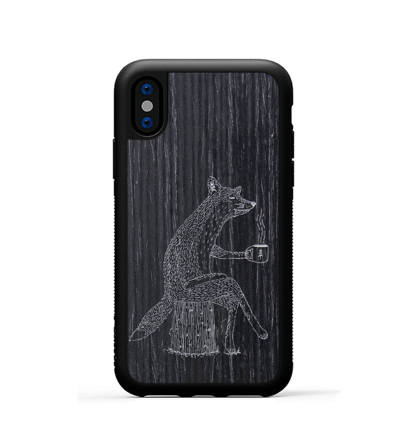 iPhone Xs Wood Phone Case - Fox - Ebony (Curated)