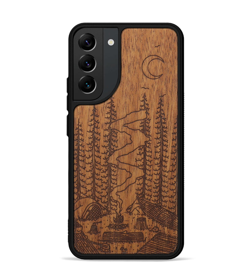Galaxy S22 Plus Wood Phone Case - Camp - Mahogany (Curated)