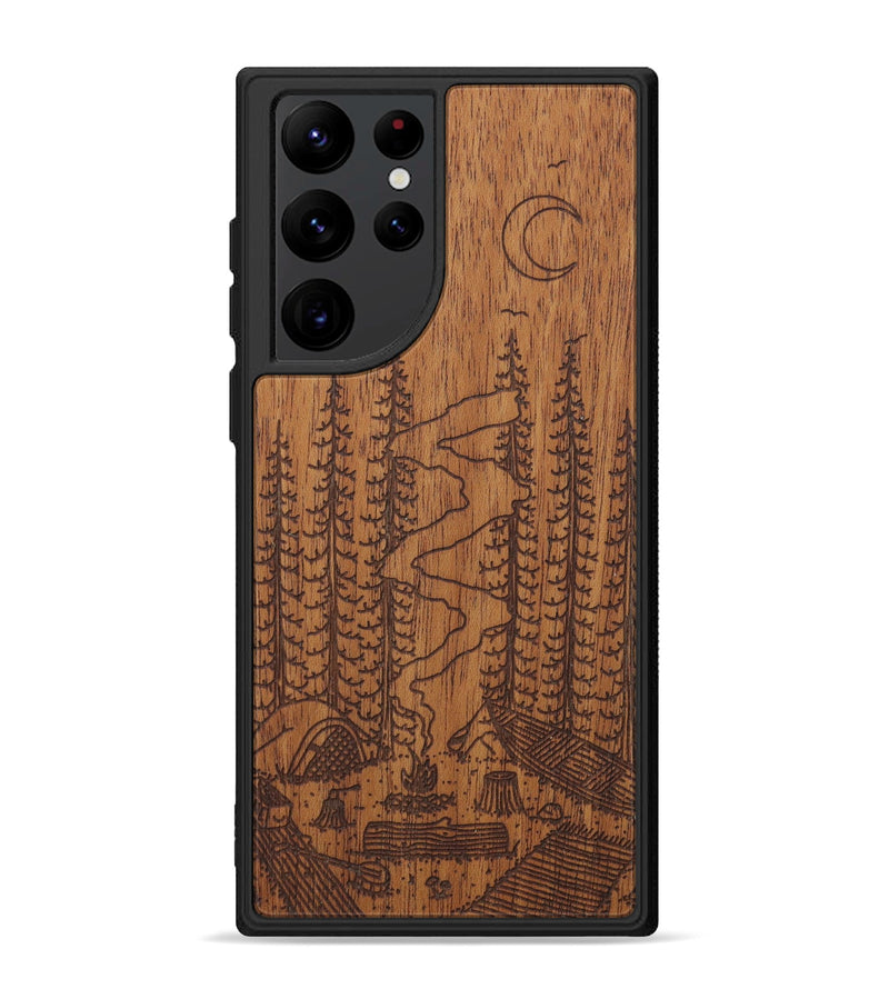 Galaxy S22 Ultra Wood Phone Case - Camp - Mahogany (Curated)