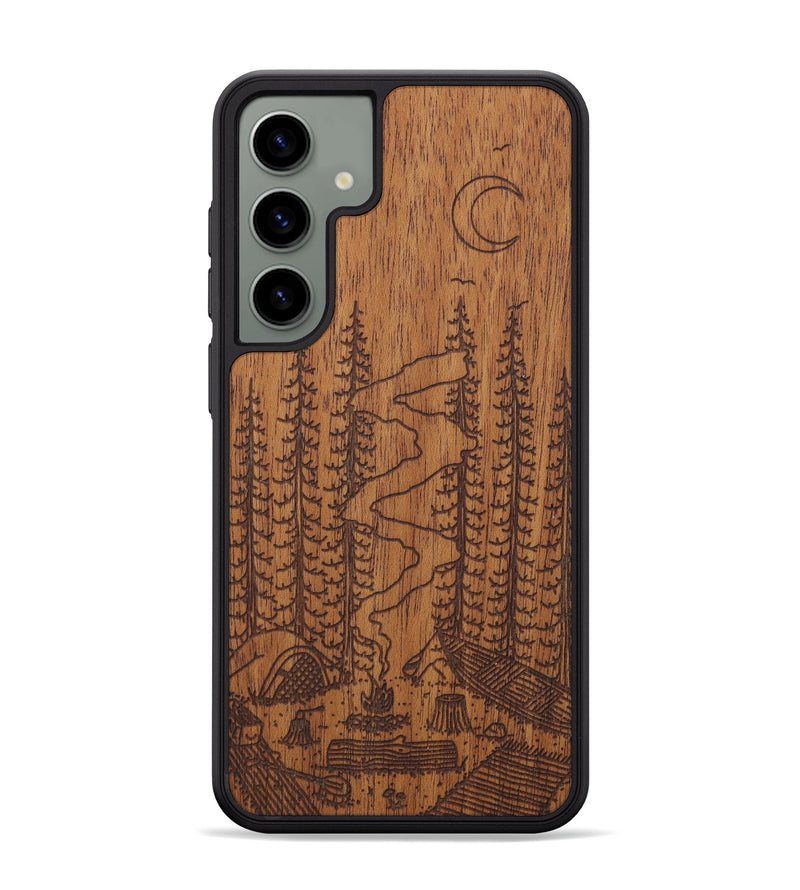 Galaxy S24 Plus Wood Phone Case - Camp - Mahogany (Curated)