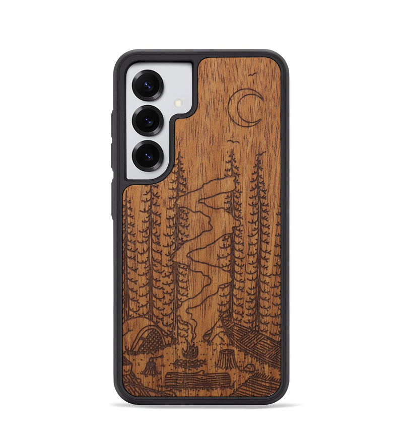 Galaxy S25 Wood Phone Case - Camp - Mahogany (Curated)