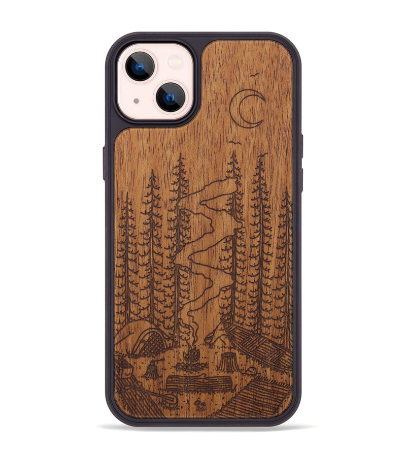 iPhone 14 Plus Wood Phone Case - Camp - Mahogany (Curated)