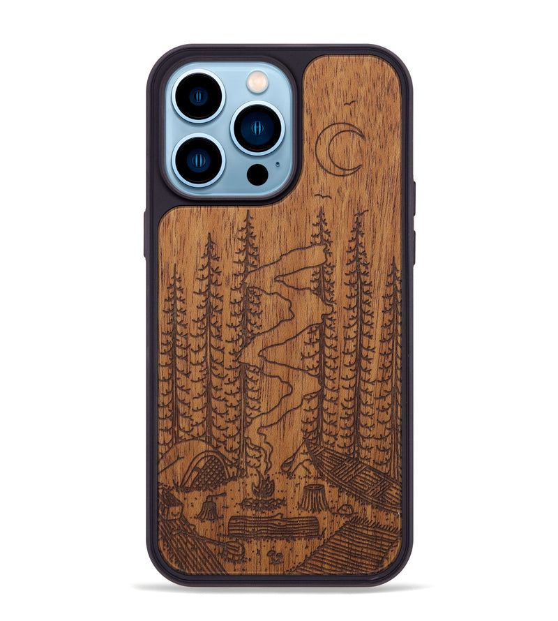 iPhone 14 Pro Max Wood Phone Case - Camp - Mahogany (Curated)