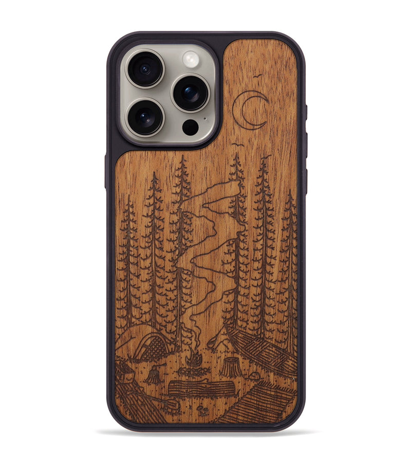 iPhone 15 Pro Max Wood Phone Case - Camp - Mahogany (Curated)