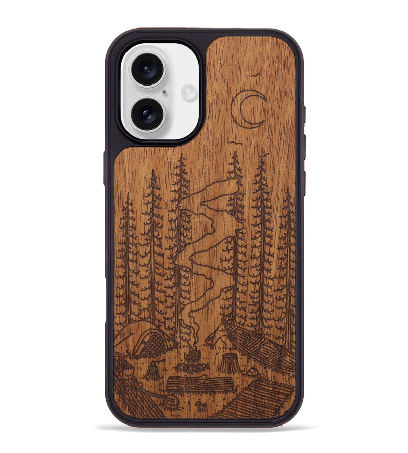 iPhone 16 Plus Wood Phone Case - Camp - Mahogany (Curated)
