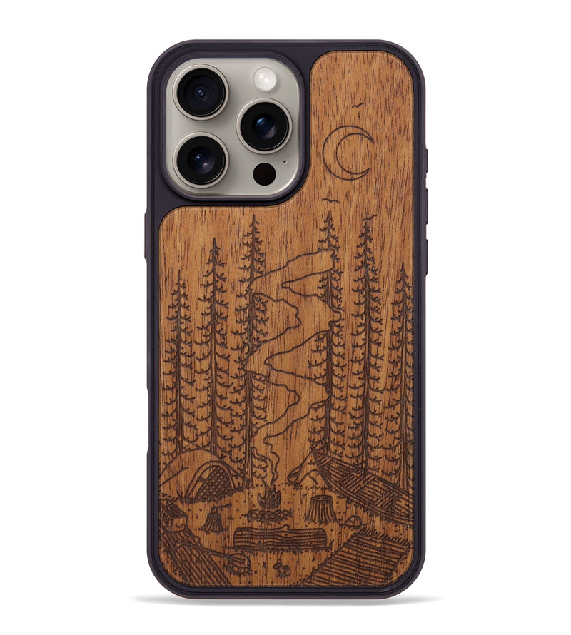 iPhone 16 Pro Max Wood Phone Case - Camp - Mahogany (Curated)