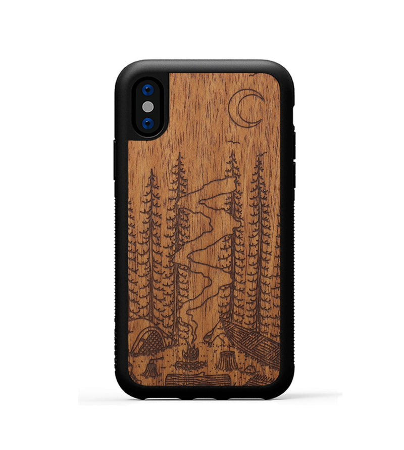 iPhone Xs Wood Phone Case - Camp - Mahogany (Curated)