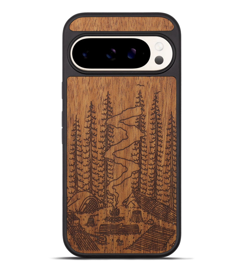 Pixel 9 Pro XL Wood Phone Case - Camp - Mahogany (Curated)