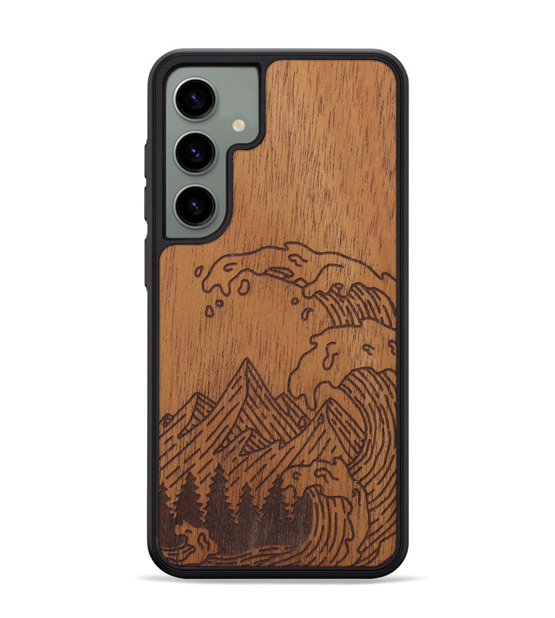 Galaxy S24 Plus Wood Phone Case - Wave - Mahogany (Curated)