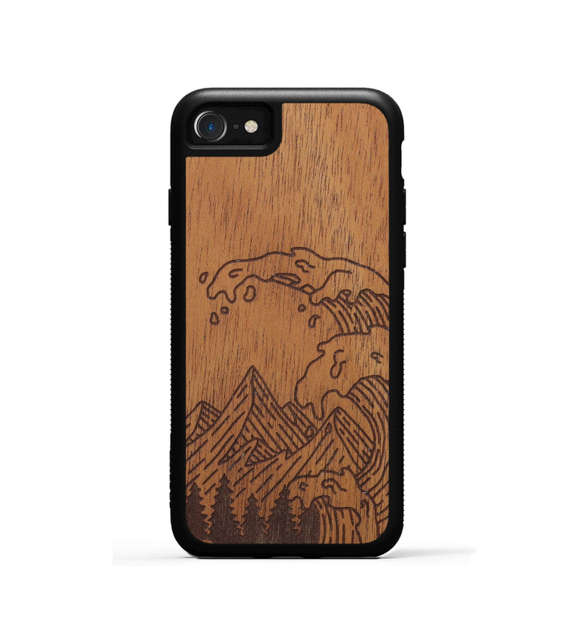 iPhone SE Wood Phone Case - Wave - Mahogany (Curated)