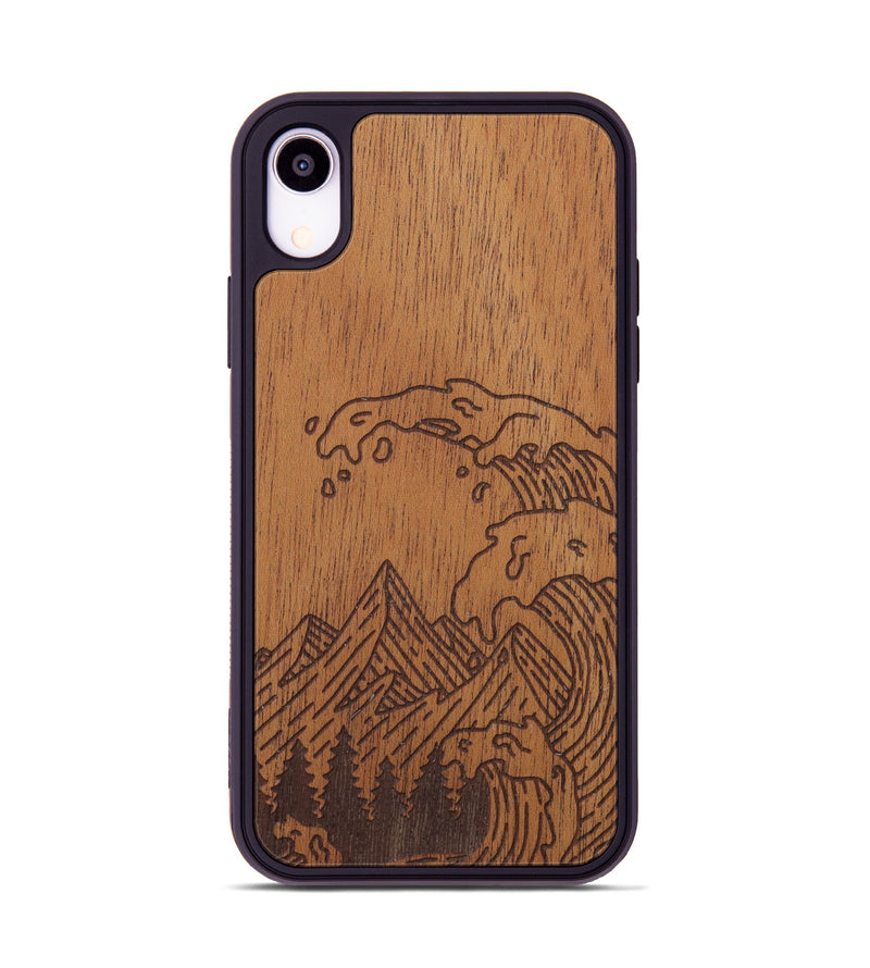 iPhone Xr Wood Phone Case - Wave - Mahogany (Curated)