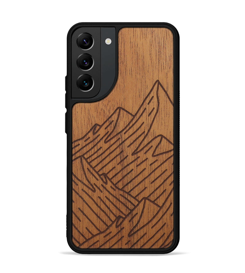 Galaxy S22 Plus Wood Phone Case - Mountain - Mahogany (Curated)
