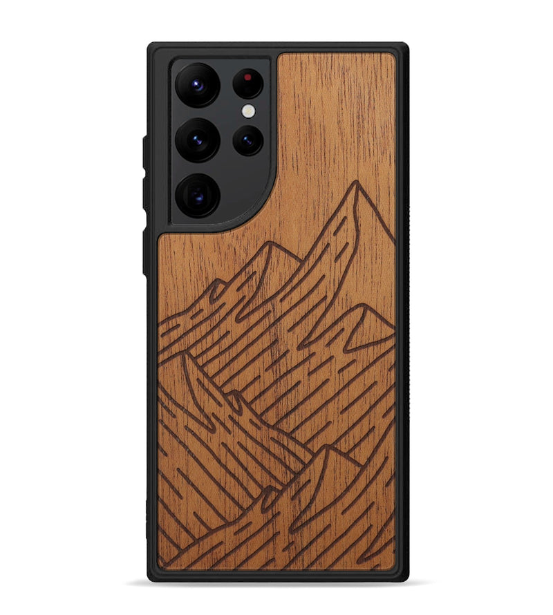 Galaxy S22 Ultra Wood Phone Case - Mountain - Mahogany (Curated)