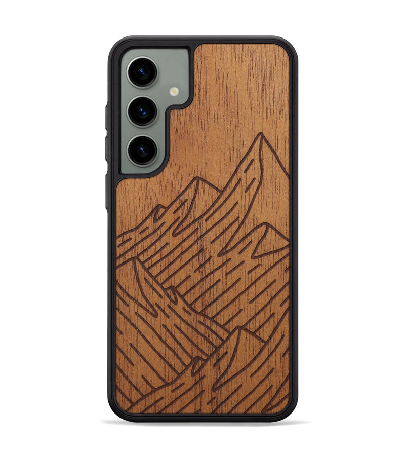 Galaxy S24 Plus Wood Phone Case - Mountain - Mahogany (Curated)