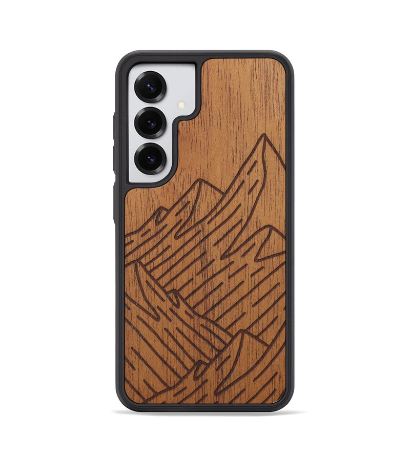 Galaxy S25 Wood Phone Case - Mountain - Mahogany (Curated)