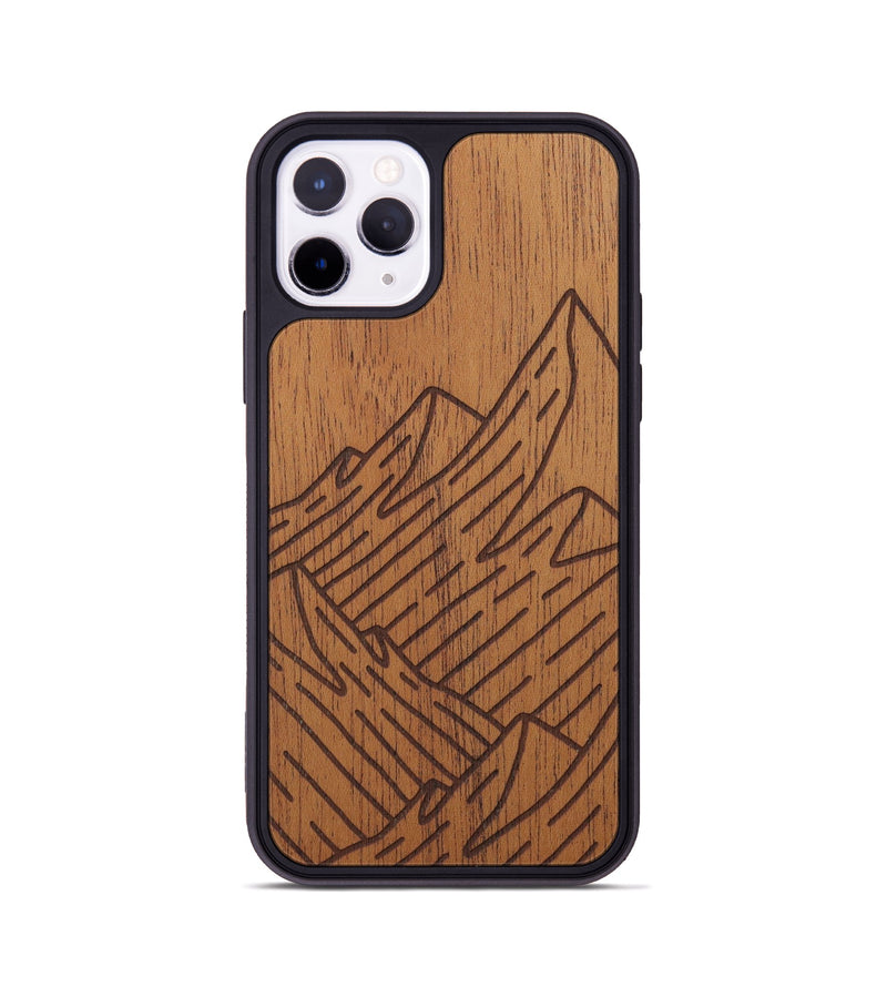 iPhone 11 Pro Wood Phone Case - Mountain - Mahogany (Curated)