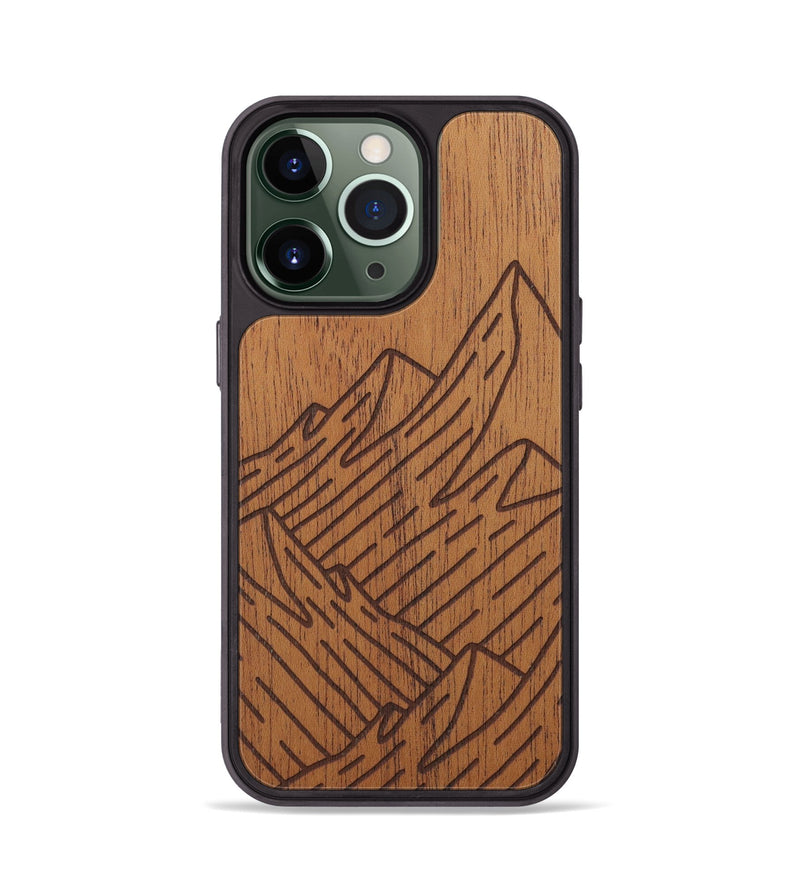 iPhone 13 Pro Wood Phone Case - Mountain - Mahogany (Curated)