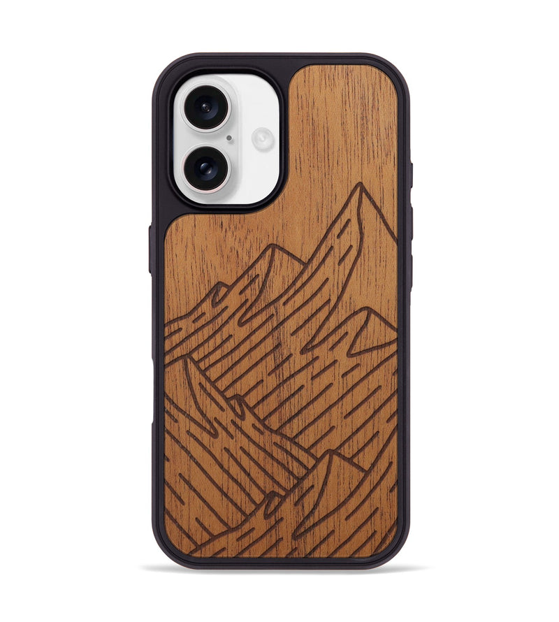 iPhone 17 Wood Phone Case - Mountain - Mahogany (Curated)