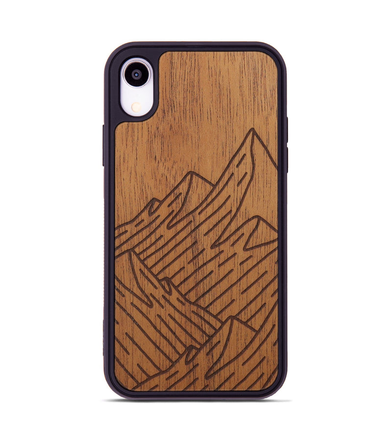iPhone Xr Wood Phone Case - Mountain - Mahogany (Curated)