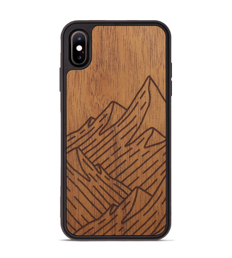 iPhone Xs Max Wood Phone Case - Mountain - Mahogany (Curated)
