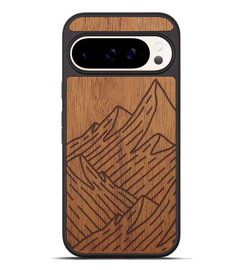 Pixel 9 Pro XL Wood Phone Case - Mountain - Mahogany (Curated)