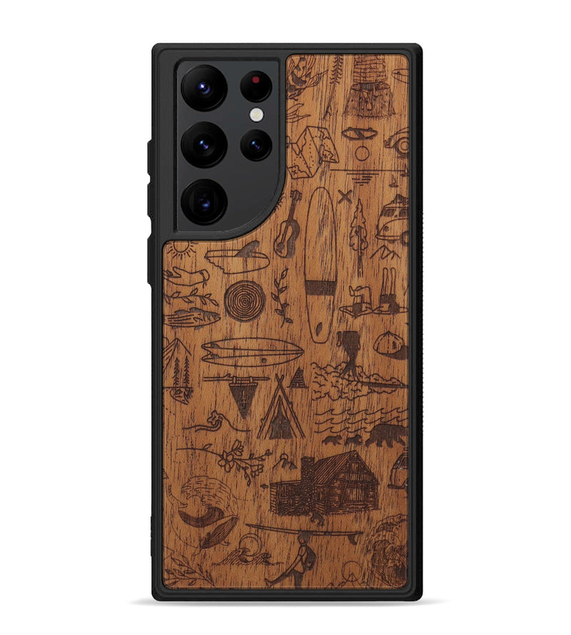 Galaxy S22 Ultra Wood Phone Case - Collage - Mahogany (Curated)