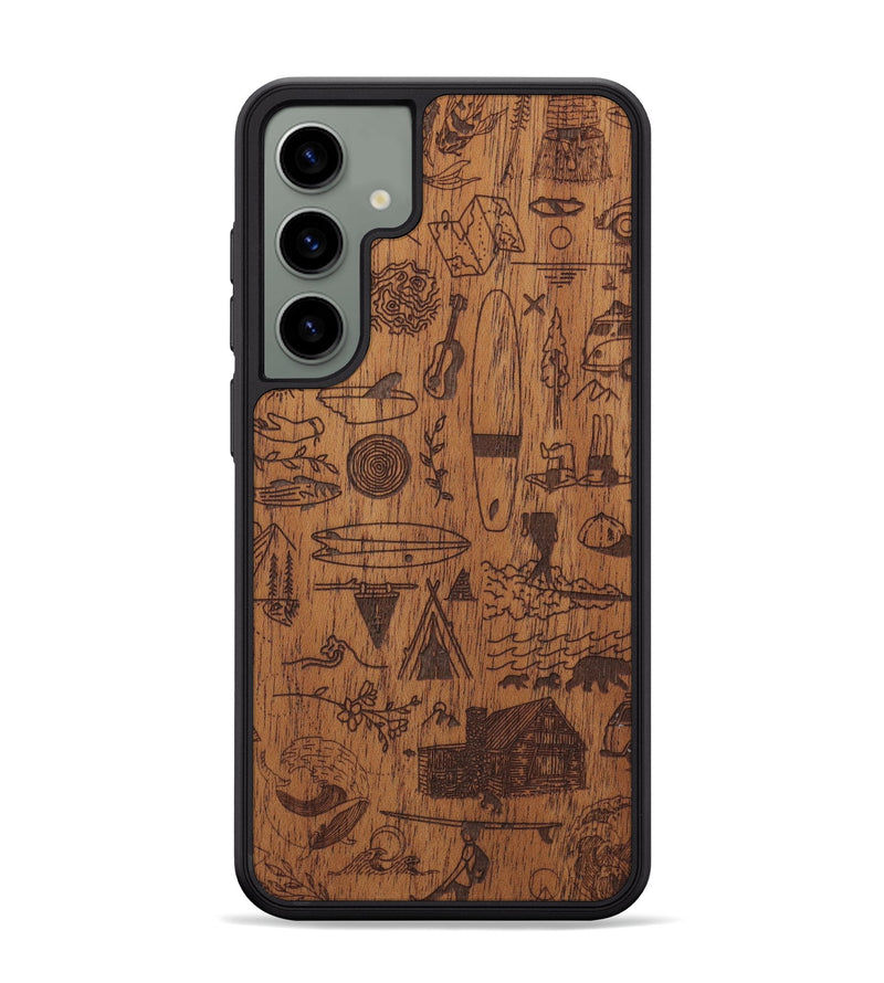 Galaxy S24 Plus Wood Phone Case - Collage - Mahogany (Curated)