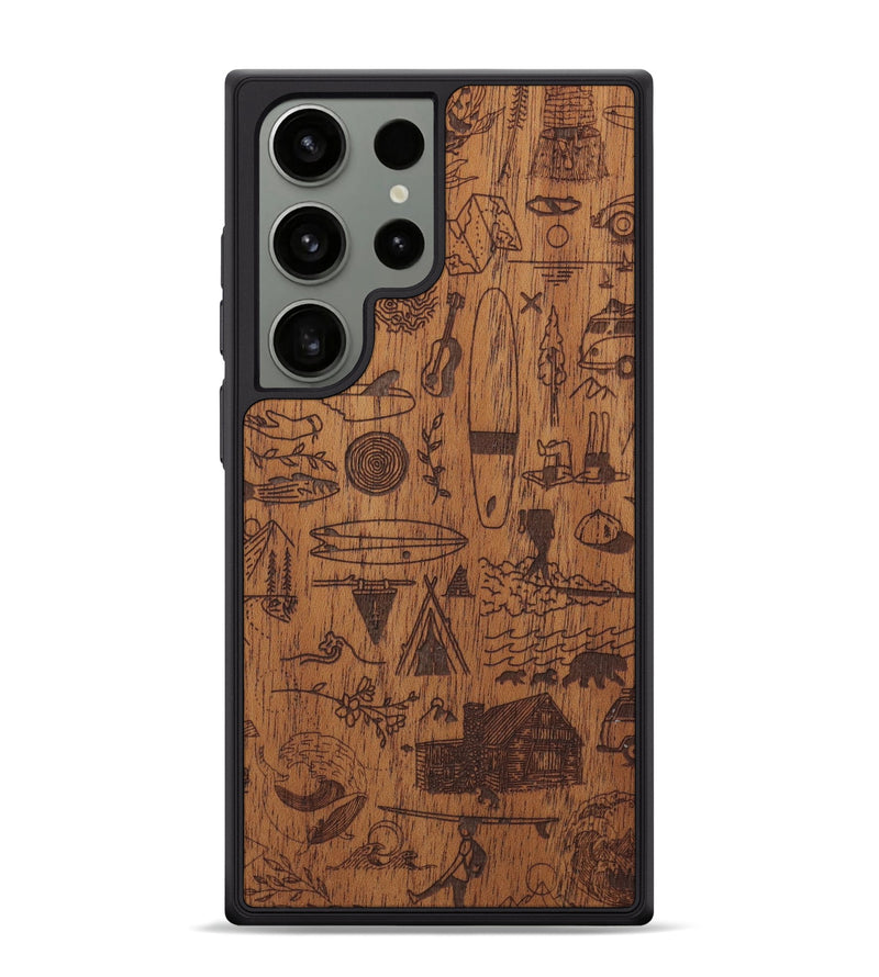 Galaxy S24 Ultra Wood Phone Case - Collage - Mahogany (Curated)