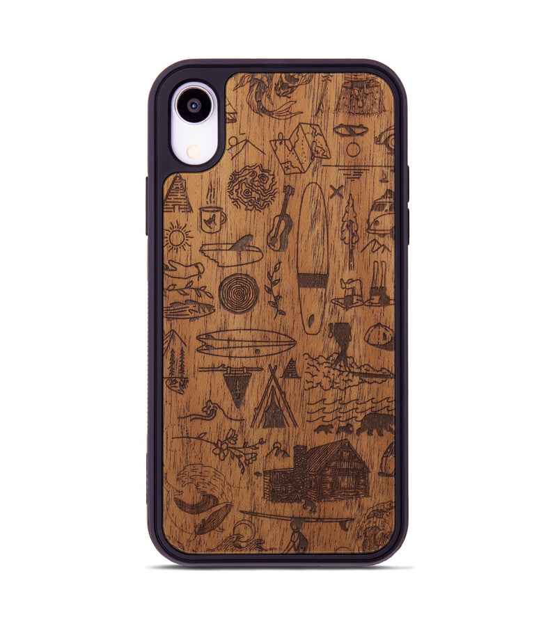 iPhone Xr Wood Phone Case - Collage - Mahogany (Curated)
