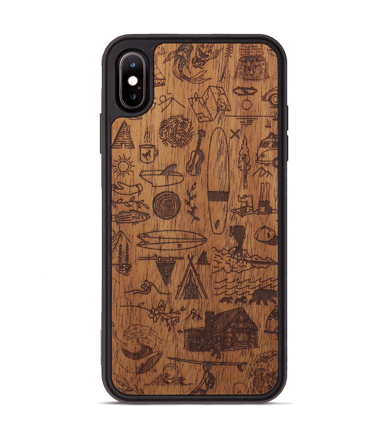 iPhone Xs Max Wood Phone Case - Collage - Mahogany (Curated)