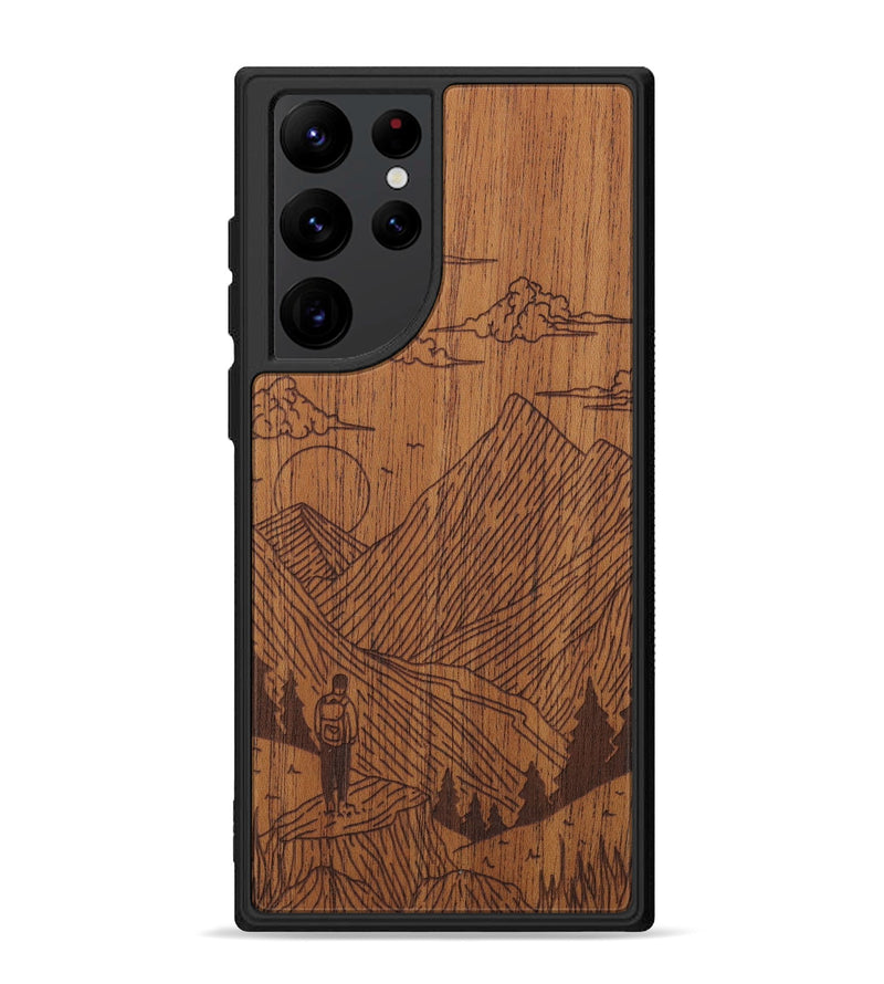 Galaxy S22 Ultra Wood Phone Case - Roaming - Mahogany (Curated)