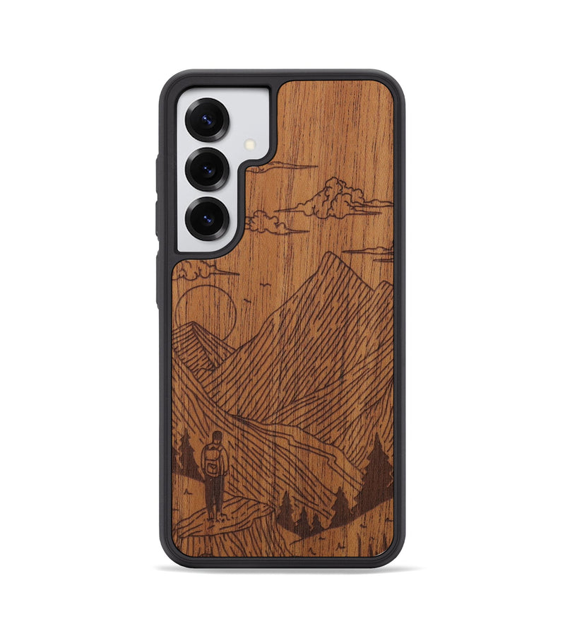 Galaxy S25 Wood Phone Case - Roaming - Mahogany (Curated)