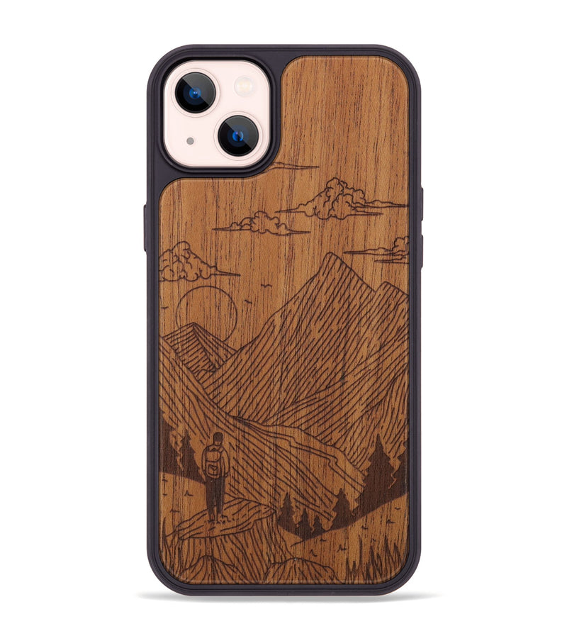 iPhone 14 Plus Wood Phone Case - Roaming - Mahogany (Curated)