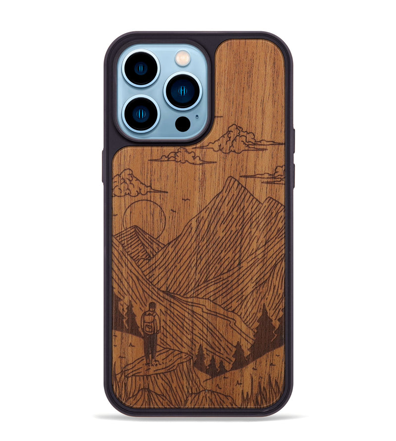 iPhone 14 Pro Max Wood Phone Case - Roaming - Mahogany (Curated)