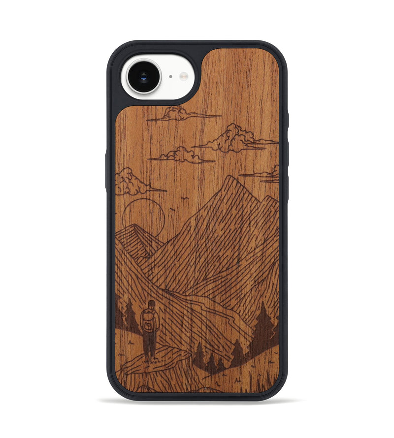 iPhone 16e Wood Phone Case - Roaming - Mahogany (Curated)