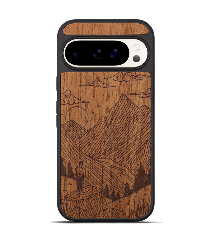 Pixel 9 Pro Wood Phone Case - Roaming - Mahogany (Curated)