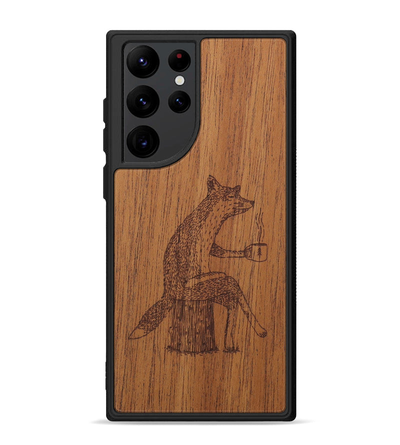 Galaxy S22 Ultra Wood Phone Case - Fox - Mahogany (Curated)