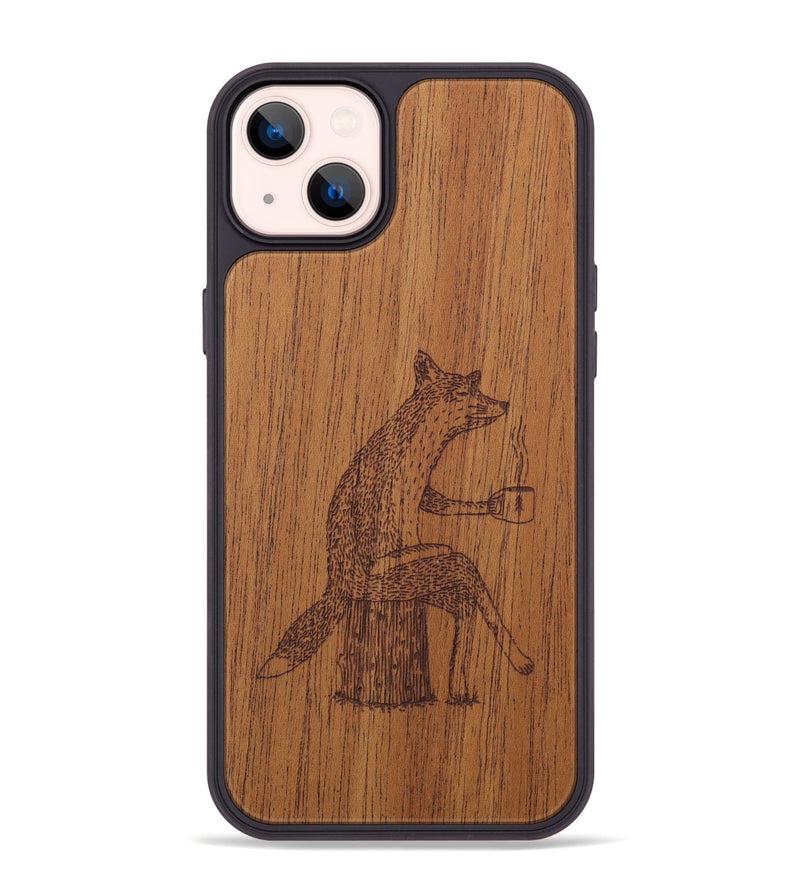 iPhone 14 Plus Wood Phone Case - Fox - Mahogany (Curated)