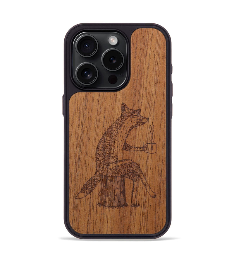 iPhone 15 Pro Wood Phone Case - Fox - Mahogany (Curated)