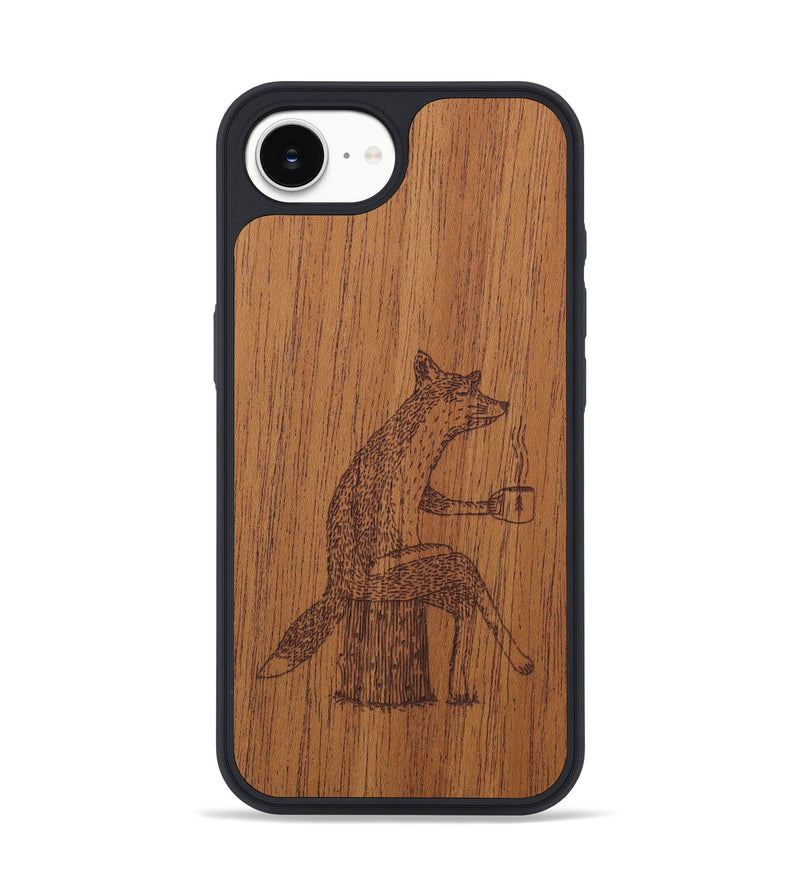 iPhone 16e Wood Phone Case - Fox - Mahogany (Curated)