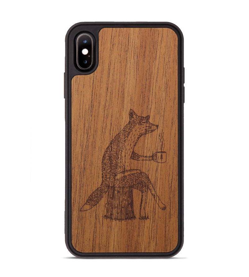 iPhone Xs Max Wood Phone Case - Fox - Mahogany (Curated)