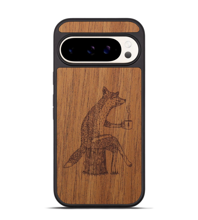 Pixel 9 Pro Wood Phone Case - Fox - Mahogany (Curated)