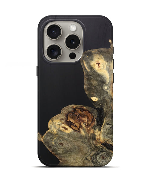 iPhone 16 Pro Wood+Resin Live Edge Phone Case - Salvatore (Pure Black, 706505)